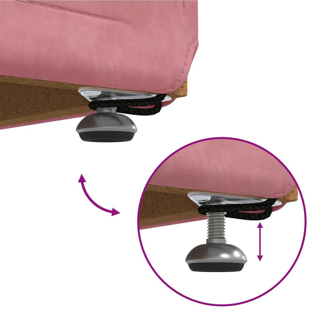 Pink Stool 101 X 41 X 40 Cm Velvet and Engineered Wood