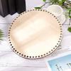 A84X-2X 30Cm Natural Wooden Basket Bottom With Hole, Circle Blank Wood Base For DIY Knitting Crochet Bag Bottom Shaper Craft