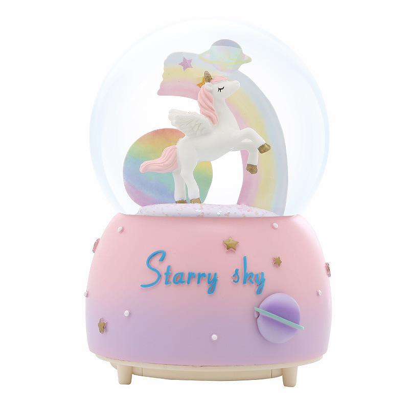 Starry Sky Unicorn Crystal Ball Music Box - Qixi Festival Gift Ornament