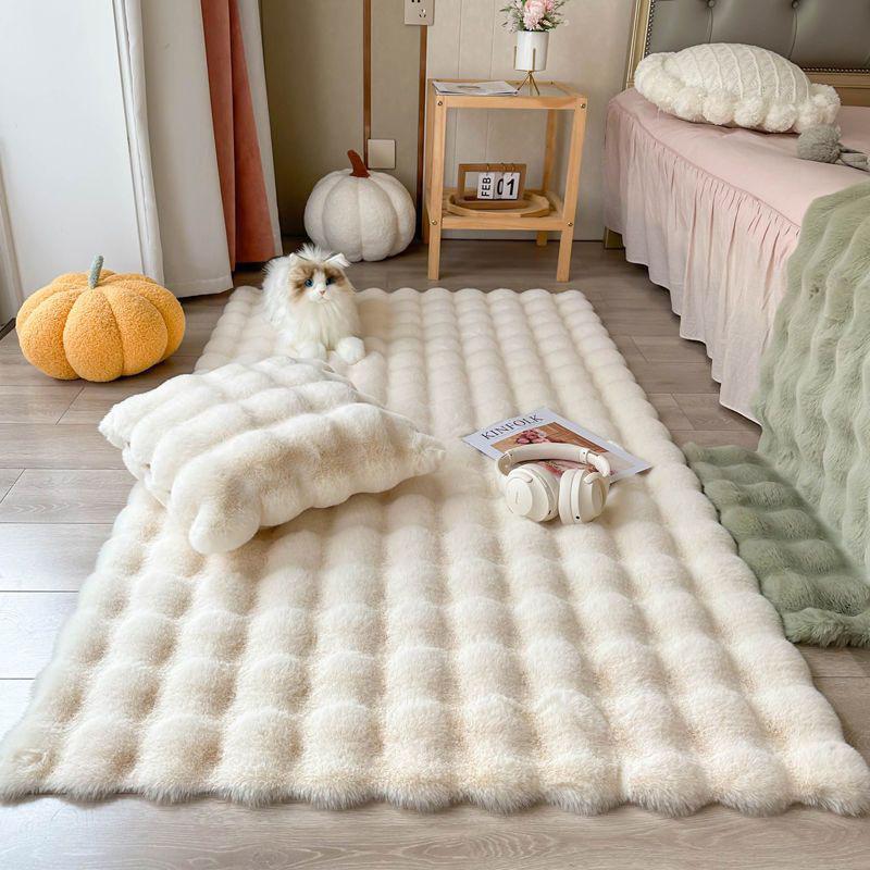 

Solid Color Carpet for Home Decor Imitation Rabbit Hair Balcony Cushion Kids Living Room Faux Fur Rug Bedroom Foot Mat Carpet 50x80cm