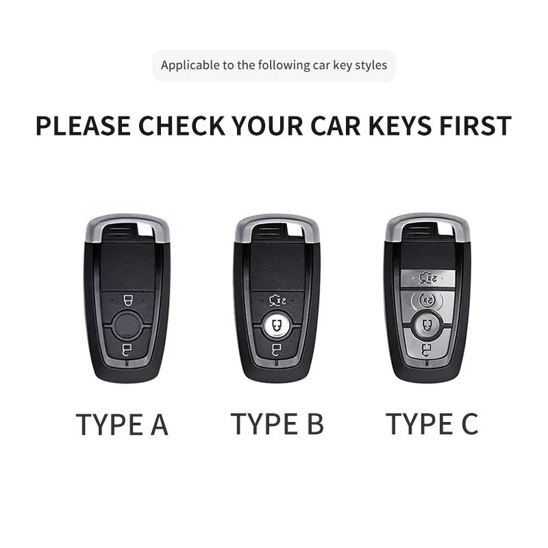 Car Key Case Cover for Ford Ranger Wildtrak Focus C-Max Galaxy Mondeo Explorer Edge EcoSport for Mustang Car Key Case Shell Fob