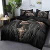 3-Piece Simple Modern Skull Animal Pattern Digital Printed Down Duvet Cover Set,Bedding Set(1 Down Duvet Cover+2 Pillowcases)
