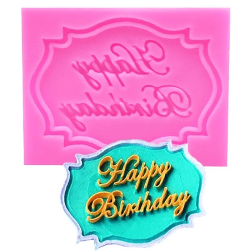 Silicone Mold Chocolate Fondant Cake Decoration Tools Cupcake Mould HAPPY BIRTHDAY Baking Mold