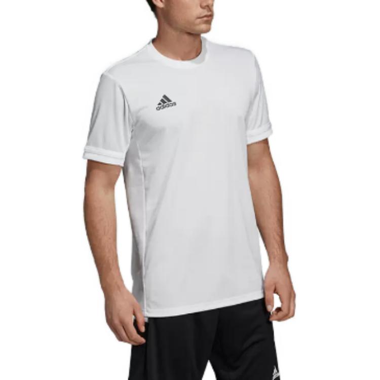 adidas T Shirts Men's White Crew Neck Moderate Straight Fit DW6896