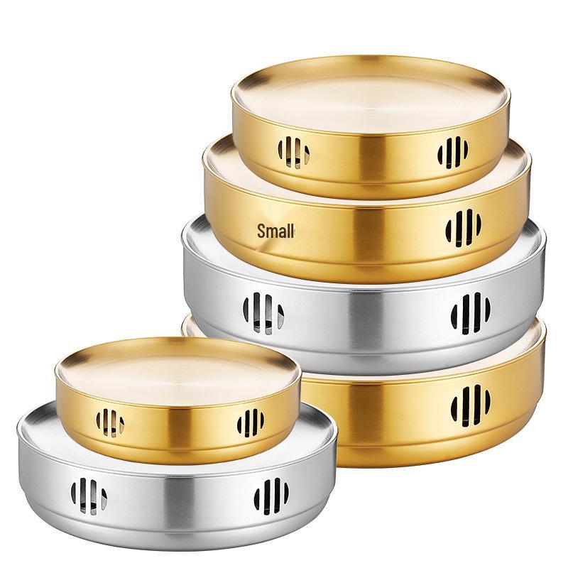 Korean-Style Stainless Steel Round BBQ Warming Stove for Restaurants