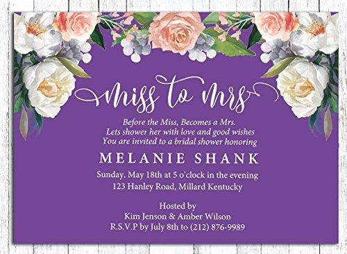 

Милий сувенір Запрошення на весільний вечір із блакитним квітковим принтом | Набір із 10 персональних запрошень із 5 конвертами 5 x 7 Inches білий