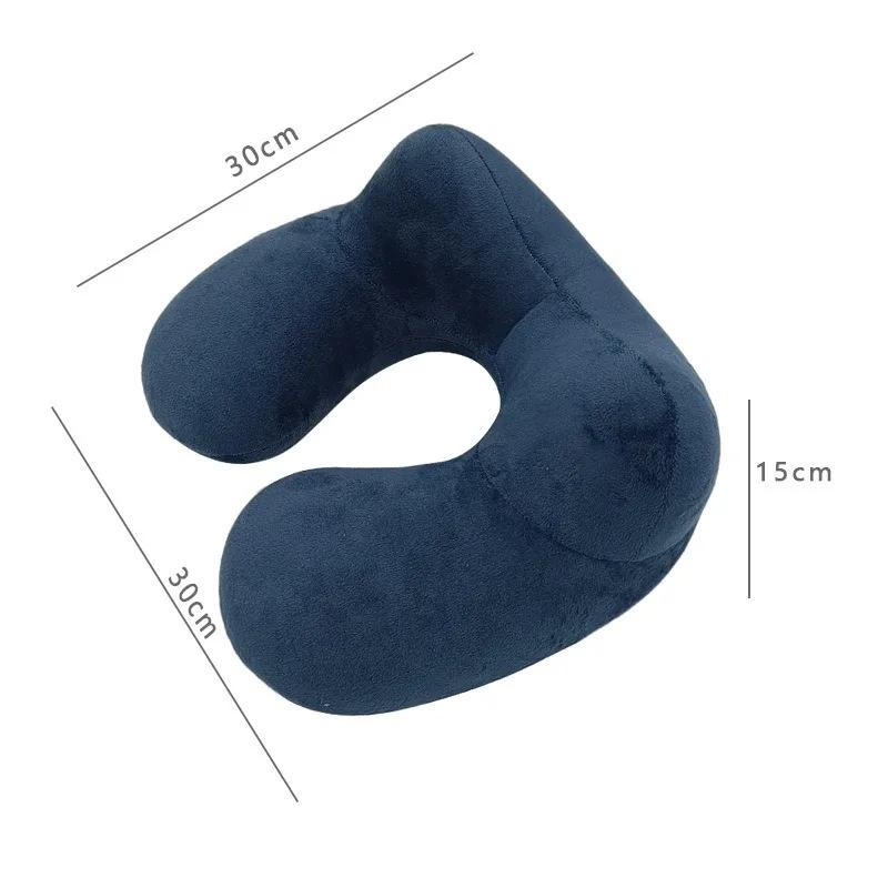 U-shaped Inflatable Travel Pillow Portable Air Pillow Neck Support Pad Comfortable Sleep Pillow Compression Inflatable
