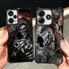 Reaper Skull Skeleton Gun Soft Phone Case For Xiaomi Redmi Note 14 15 Pro Plus 13 12 11S 11T 5G 10 9S 9 Plating Anti-Fall Fundas