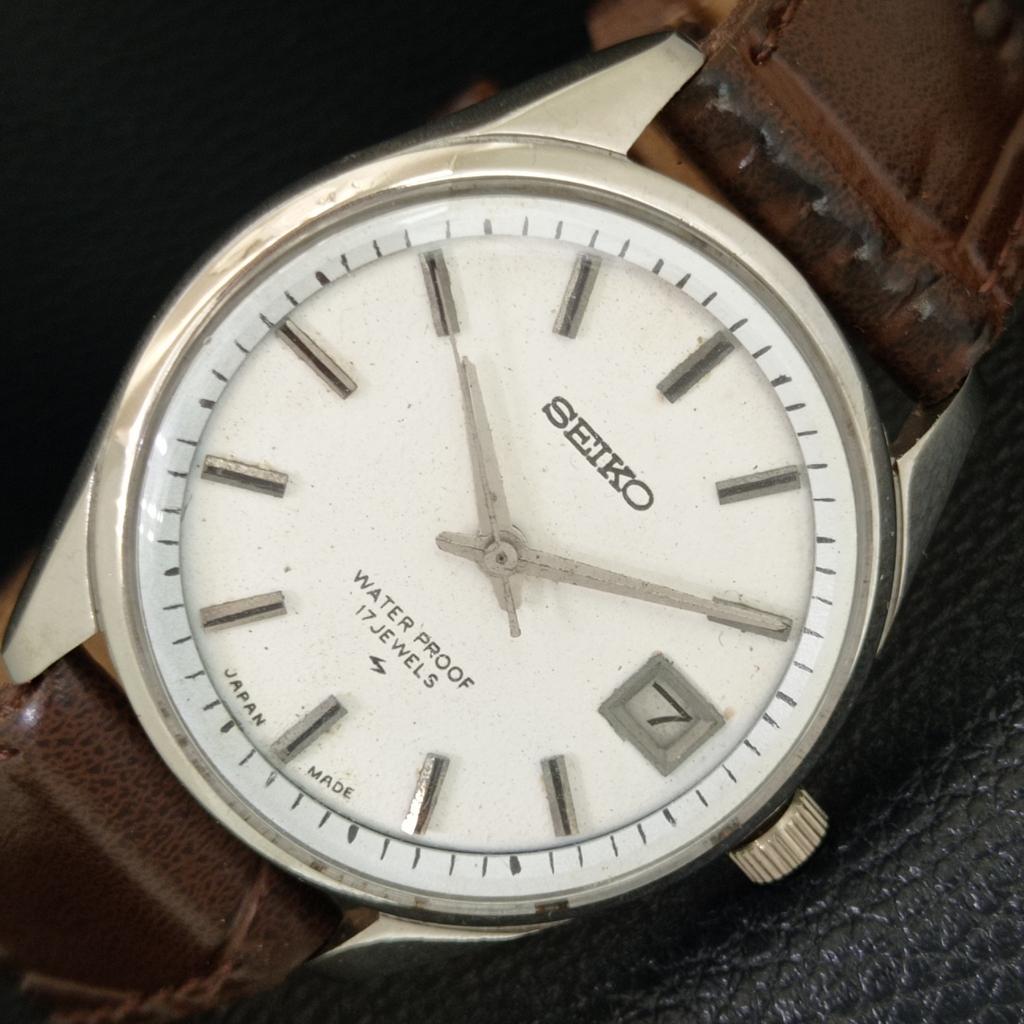 ЯПОНСКИЕ ВИНТАЖНЫЕ МУЖСКИЕ ЧАСЫ SEIKO С РУЧНЫМ ЗАВОДОМ 6602B БЕЛЫЙ ЦВЕТ ЦИФЕРБЛАТ a706440-1