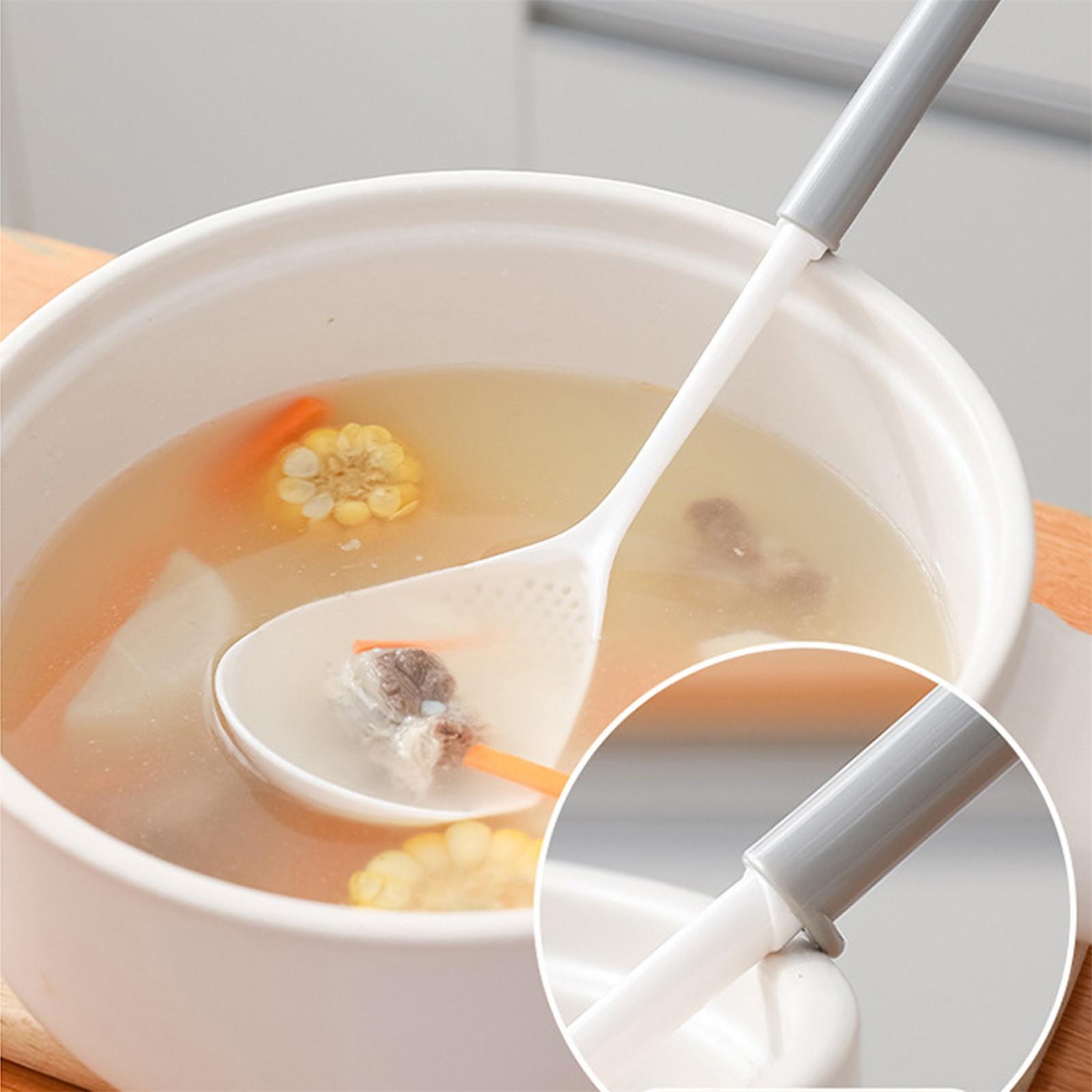 

Ложка для процеживания для кухонной кастрюли 2 в 1, ложка с фильтром-ситечком, ковш с длинной ручкой, ложка-дуршлаг, ложка с масляным фильтром белый