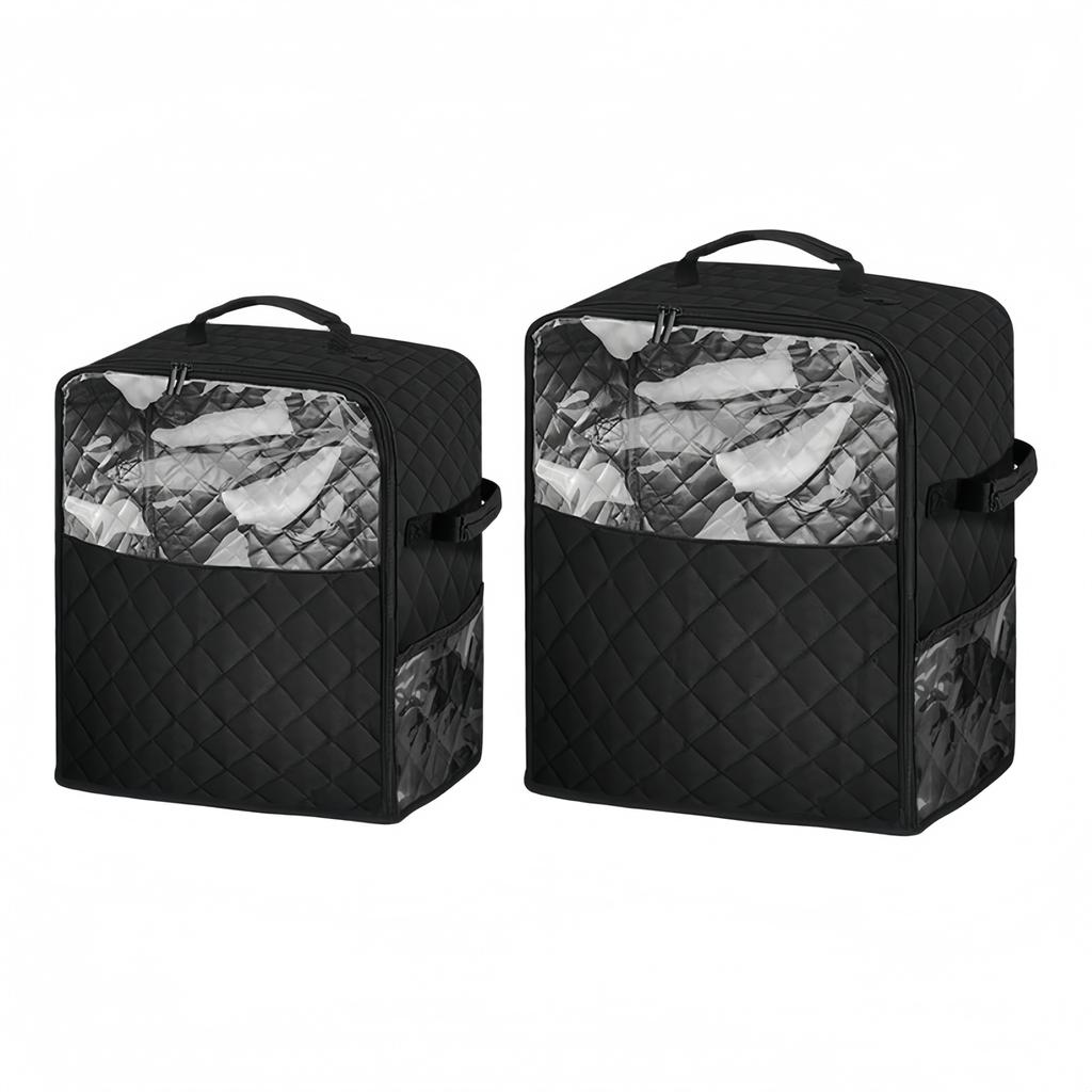 Dust Cover with Appliance Sliders Base for KitchenAid Mixer Dustproof Polyester Protective Cover with Storage Pockets Black