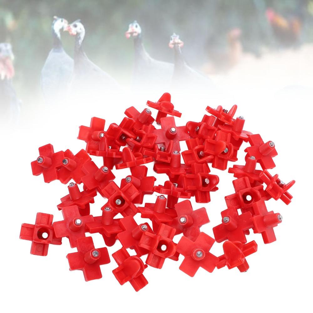 40Pcs Steel Chicken Waterer Nipples Plastic Automatic Poultry Nipple Chicken Water Nipples Chickens