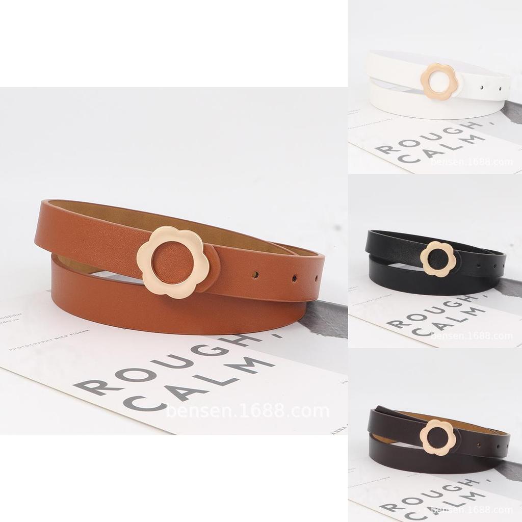 Classic Pu Leather Belt For Women With Alloy Flat Clasp For Office And Casual Looks
