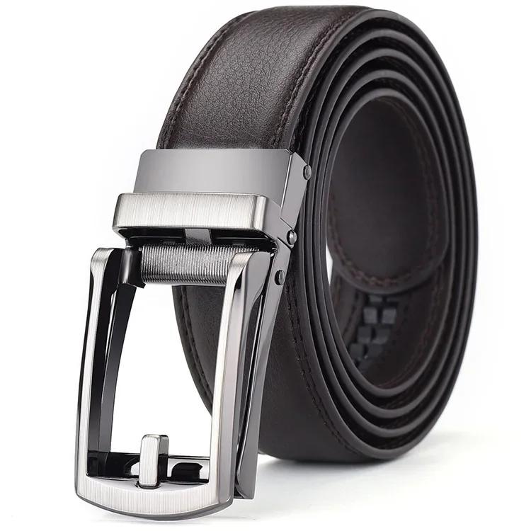 Men's Click Belt Business Luxury Designer Brand Genuine Leather Belts Jeans Automatic Adjustable Alloy Buckle Waist Straps Belts