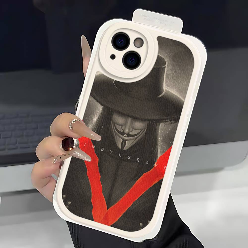 Horror Movie V For V-vendettaS Phone Case For IPhone 16 15 14 13 12 11 Pro Max Plus Leather Soft Cover