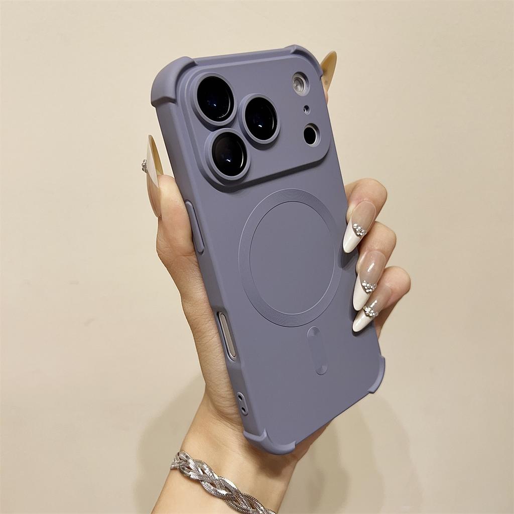 Magnetic Silicone Shockproof Phone Case for IPhone Air 17 16 15 Plus 14 13 12 Pro Max for Magsafe Wireless Charge Cases Cover