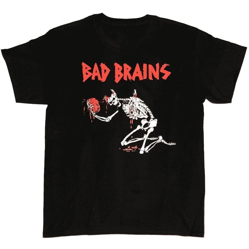 Bad Brains Skeleton T-Shirt Short Sleeve Black All Size Shirt HE03 Unisex T-Shirt XXXXL