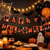 Happy Hallowee Letter Pull Banner Holiday Party Party Decoration Pull Flower Banner Hanging Decorations (4pcs)