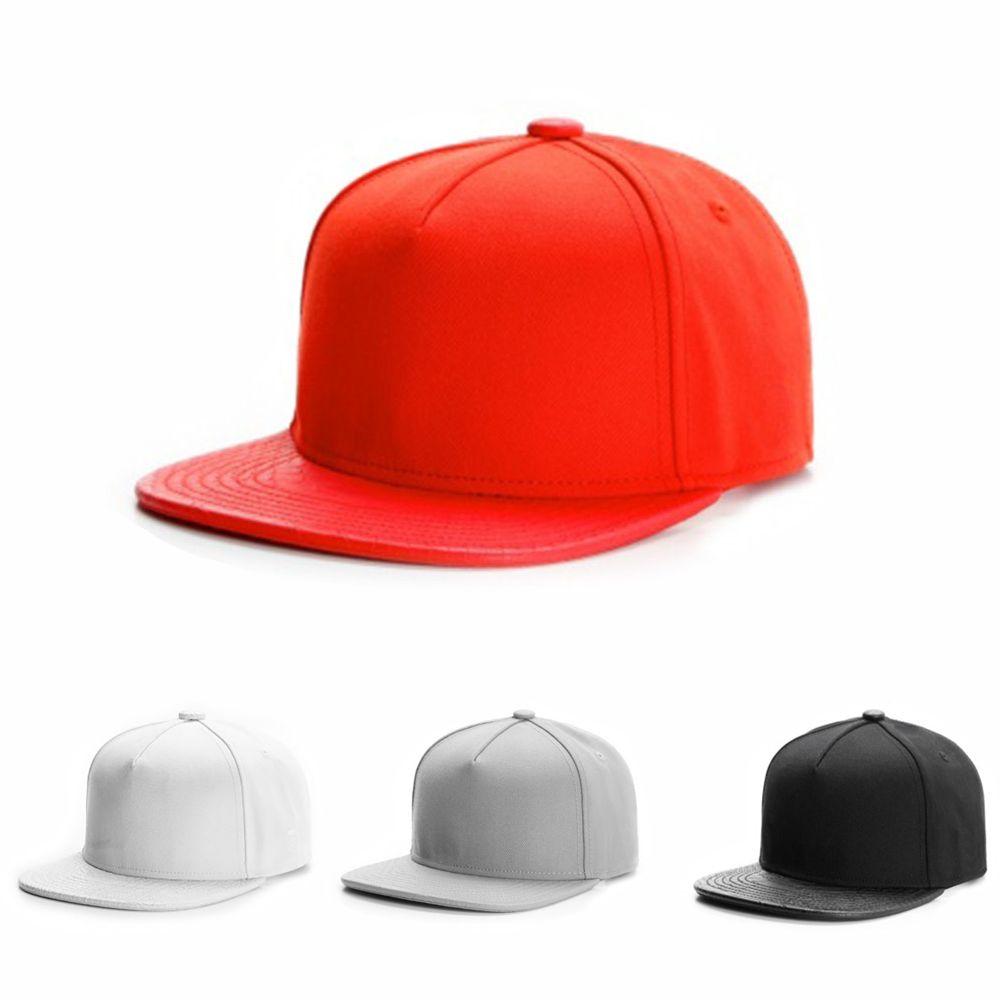 Pure Color Hip-Hop Hat Adjustable Snapback Hat Casual Visor Hat  Unisex