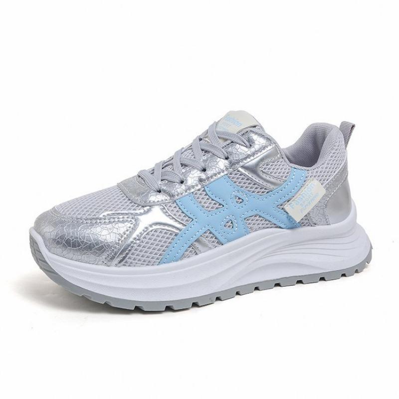 

thick-soled mesh color matching women s shoes new rubber sole versatile dad shoes college style women s sports shoes 40