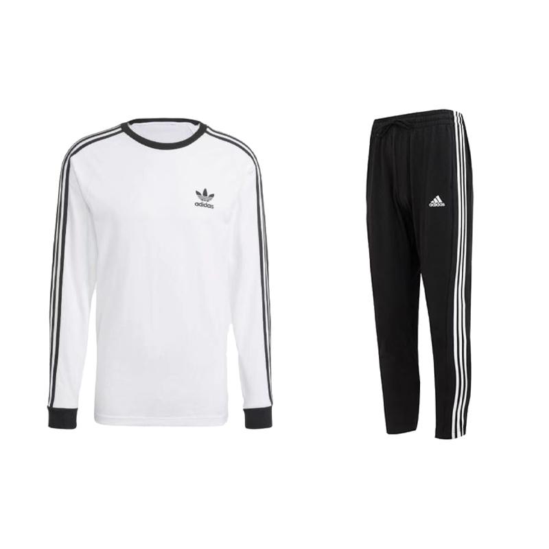 

Adidas Crew Neck Pullover Striped Drawstring Cuffed Sweatpants Set Unisex Sweatshirt Set IA4879+IC0044 2XL