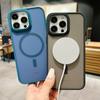Titanium gray magsafe wireless charging phone case for iPhone 16 15 14 13 12 11 Pro Max Plus magnetic shockproof hard back cover