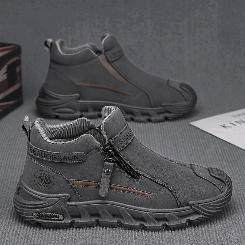 Fashion Autumn Men Casual Sports Shoes 2025 Comfortable Anti Slip High Top Outdoor Running Shoes Platform Fashion Short Boots Zapatillas