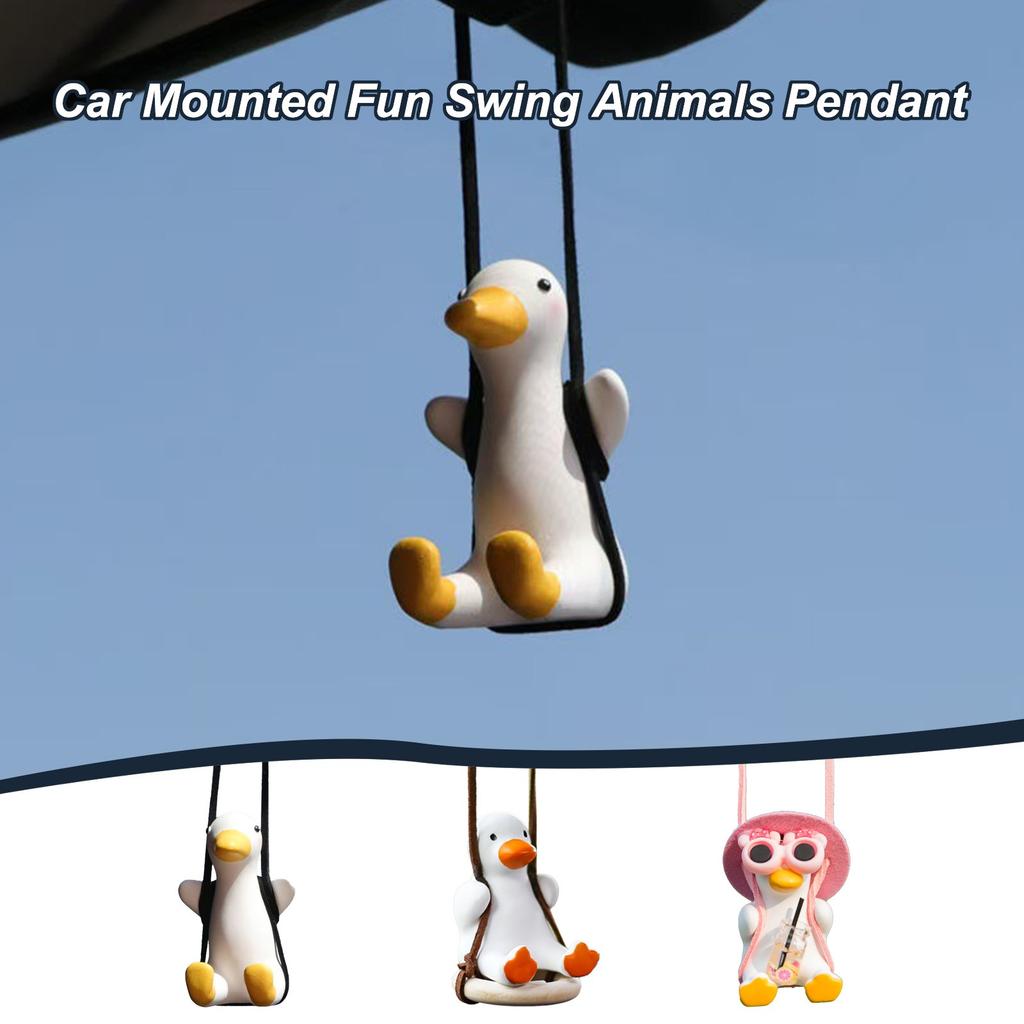 Car Mounted Fun Swing Animals Pendant, Car Rearview Mirror Pendant Car Interior Decoration Small Roast  Car Pendant