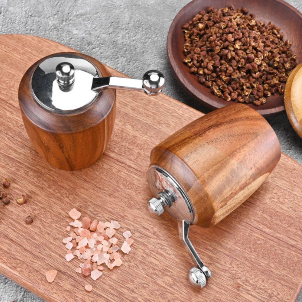 Manual Wooden Salt Pepper Grinder Adjustable Coarseness Pepper Grinding Bottle BBQ Salt Mill  Steak