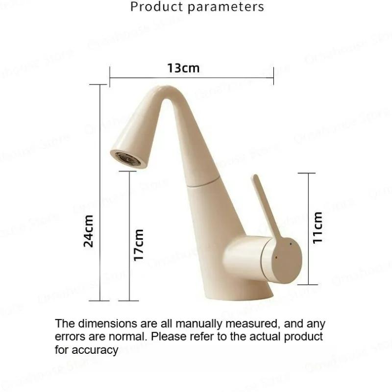 Copper Pull out Sink Faucet Milk White Single Lever Hot Cold Tap Anti-Splash for Bathroom Cabinet Basin Household