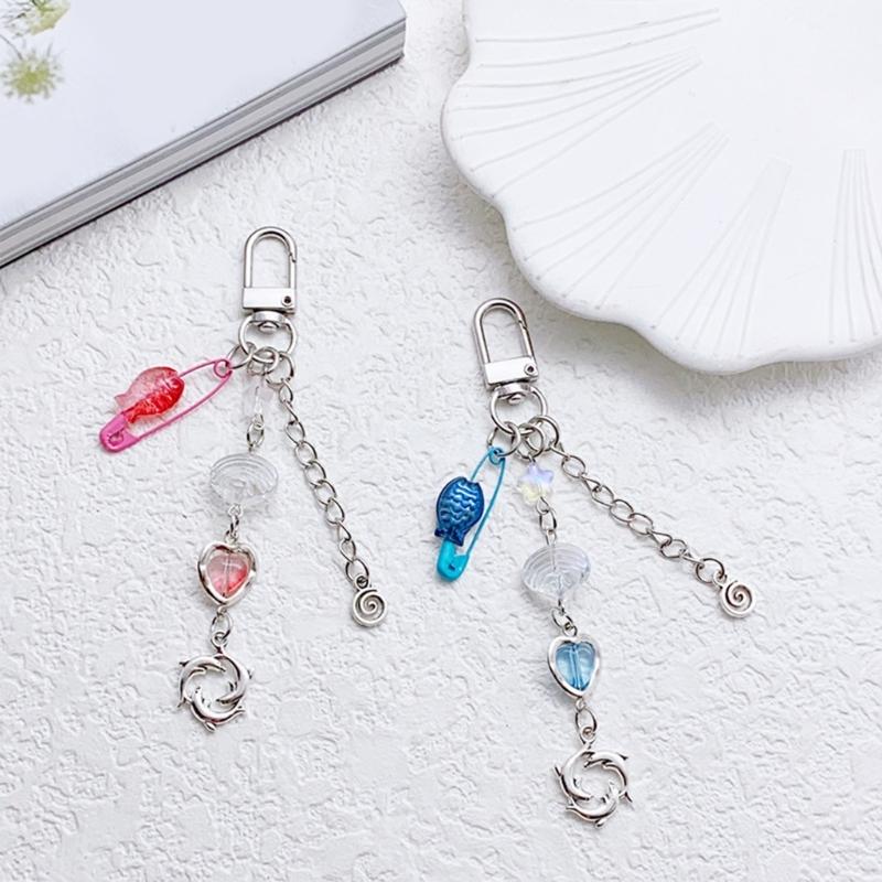 Modischer Perlen-Schlüsselanhänger-Charm mit Acryl-Anhänger Taschen-Schlüsselanhänger Schlüsselring Elegantes Damenmode-Accessoire