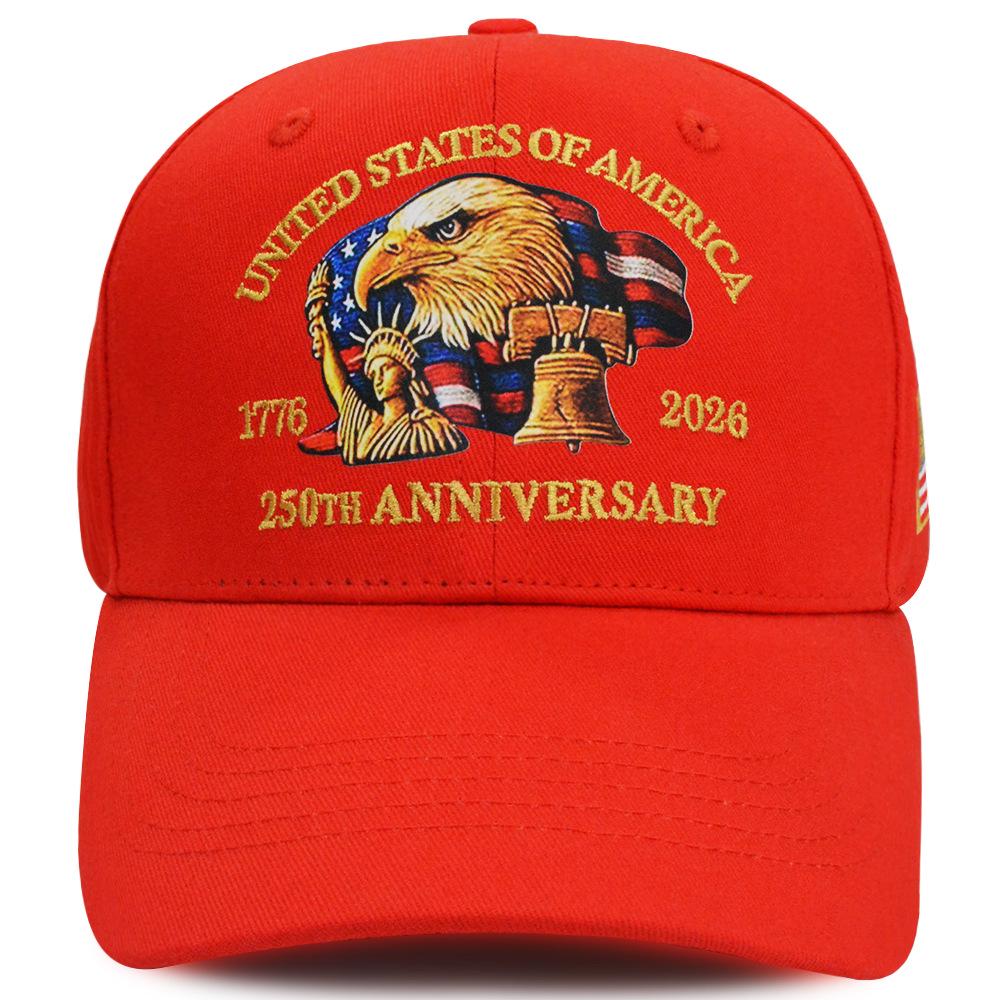 Eagle Head 250th Anniversary Embroidered Baseball Cap - Trendy Dad Hat