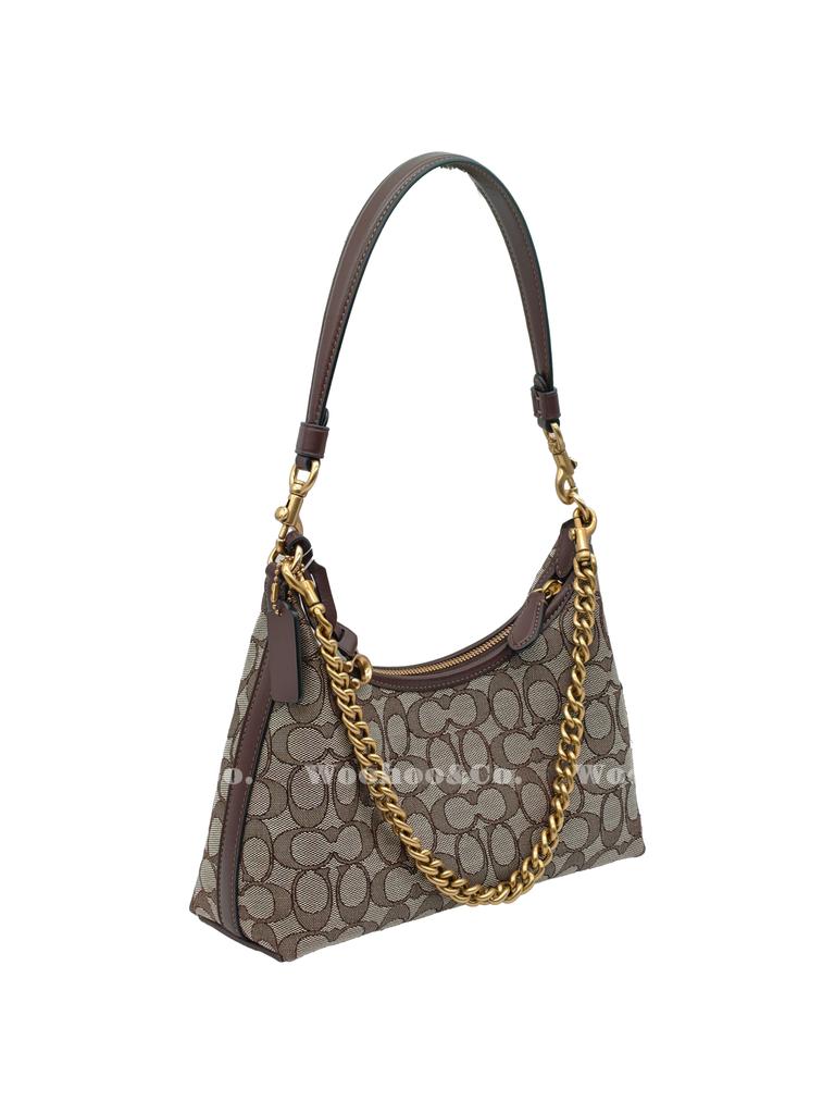Coach Juliet 27 Brand Logo Removable Long Shoulder Strap Signature Jacquard Trimmed Calfskin Large Shoulder Bag Women Shoulder Bag CDG71-B4S0M