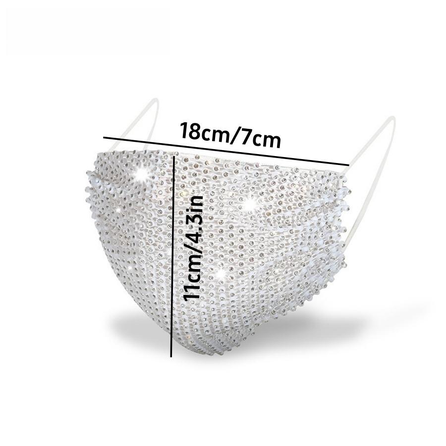 Rhinestone Decor Protection Face Mask, New Arrival Lightweight Breathable Mask for Men & Women, Sparkly Daily Dust Mask