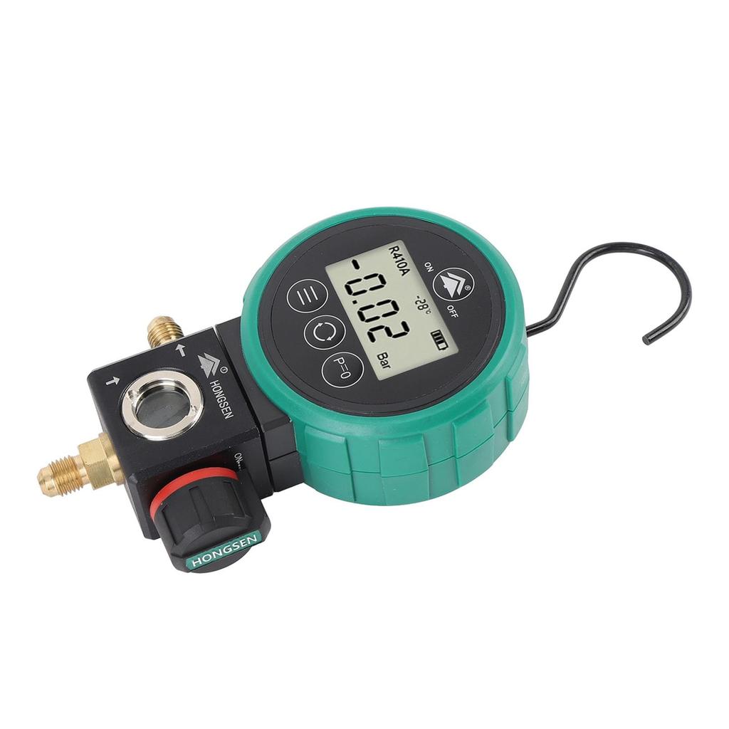 4 Unit HVAC Vacuum Gauge Tester Digital Pressure Manifold Refrigerated Liquid Hose Electronic