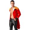 Mens Circus Ringmaster Costume Set Long Sleeve Lapel Fringed Shoulder Tailcoat Jacket Hat Collar Gloves Carnival Cosplay