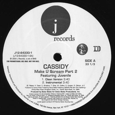 12-palcový singel CASSIDY - Make U Scream Part 2 J12643301 J Records 2004 US Rap & Hip-Hop/R&B Použitý