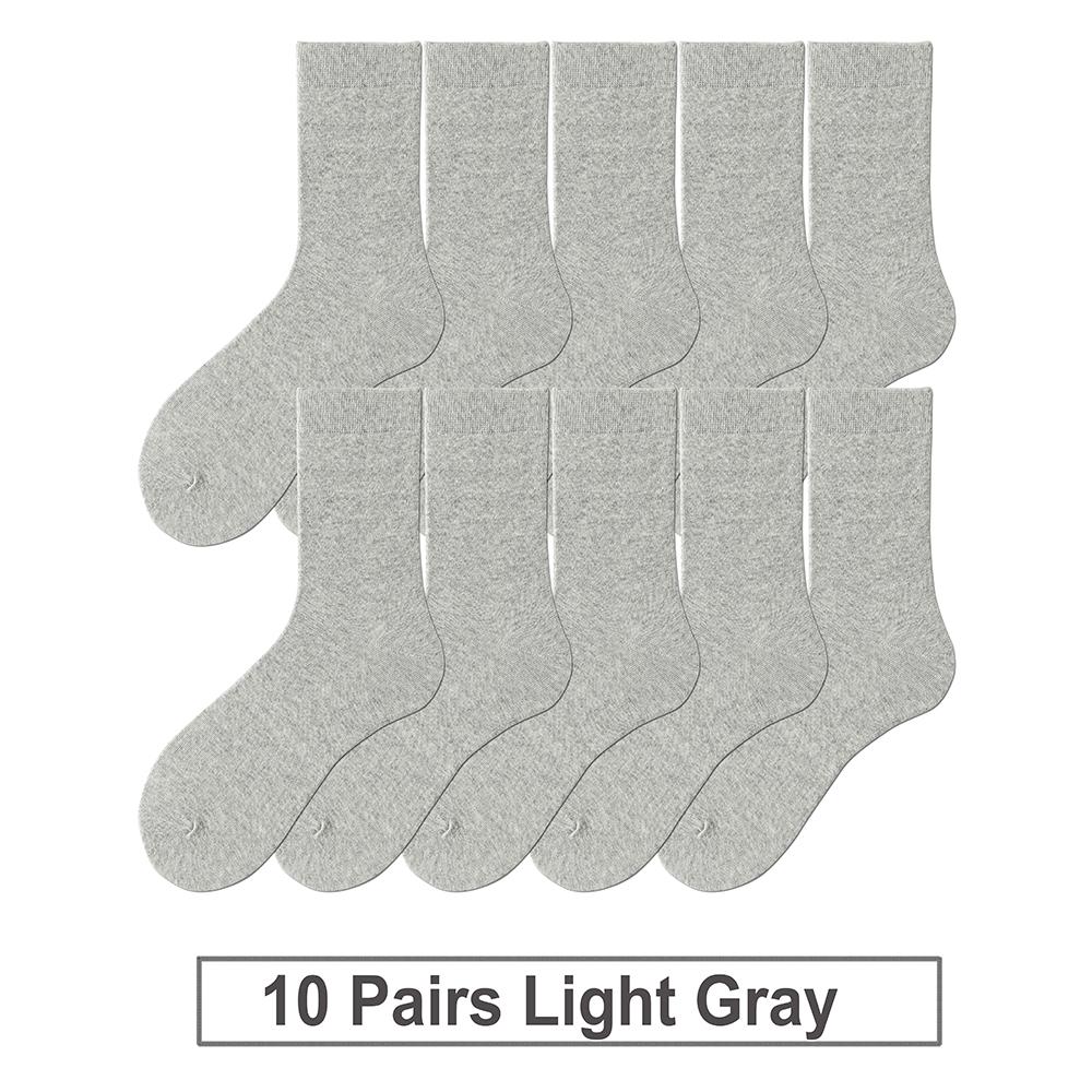 10 Pairs New Men's Cotton Socks New Styles Black Business Men Socks Soft Breathable Autumn Spring for Male White