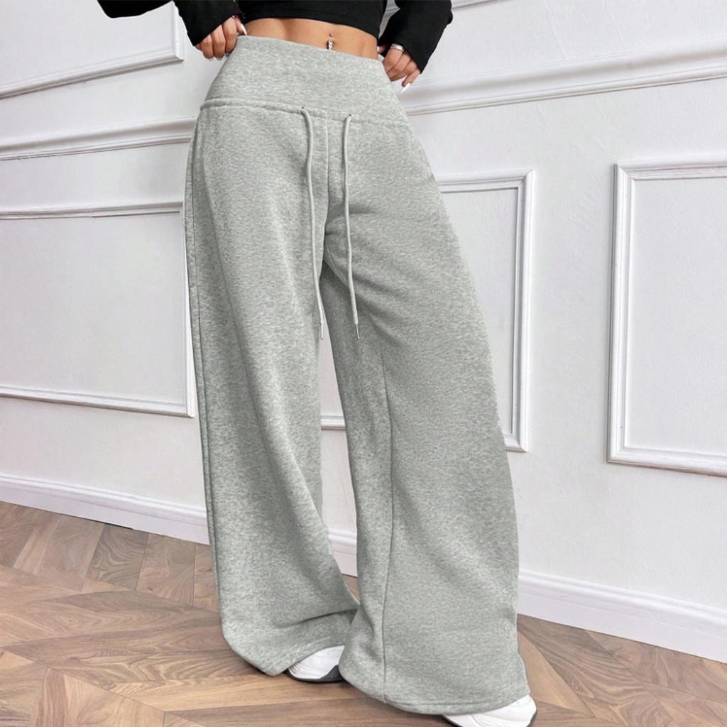 Women Wide Leg Sweatpants Low Waist Drawstring Lounge Pants Relaxed Fit Baggy Trousers Workout Jogger Track Bottoms