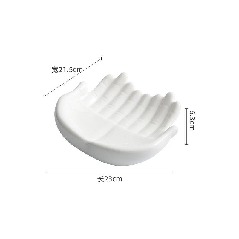 Creative Double-layer Buddha Hand Shape Ceramic Insulation Plate Dessert Dish Snack Plate Molecular Cuisine Specialty Tableware