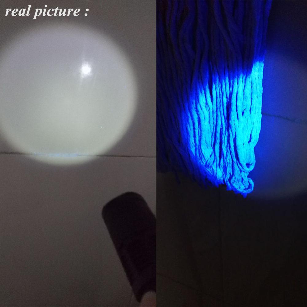 365nm AA Battery UV Led Flashlight Purple Torch Light Ultra Violet Lamp Ultraviolet Blacklight For Money Checker Detection