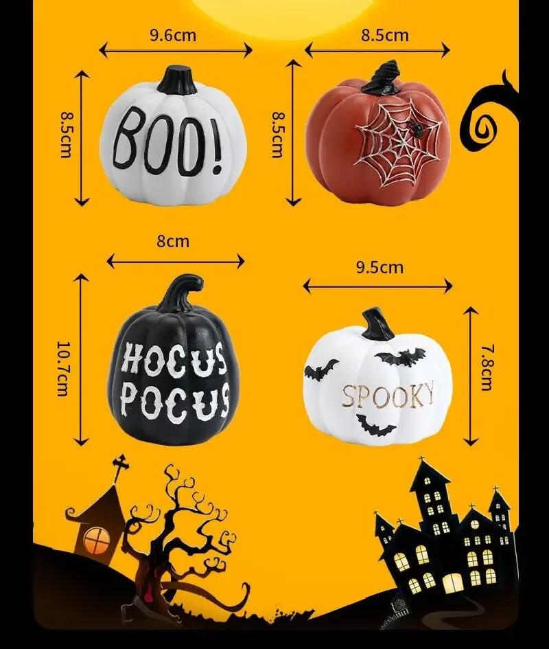 2025 New Halloween Pumpkin Resin Ornaments Table Decoration Garden Scary Atmosphere Decorative Props Fall Thanksgiving Harvest H