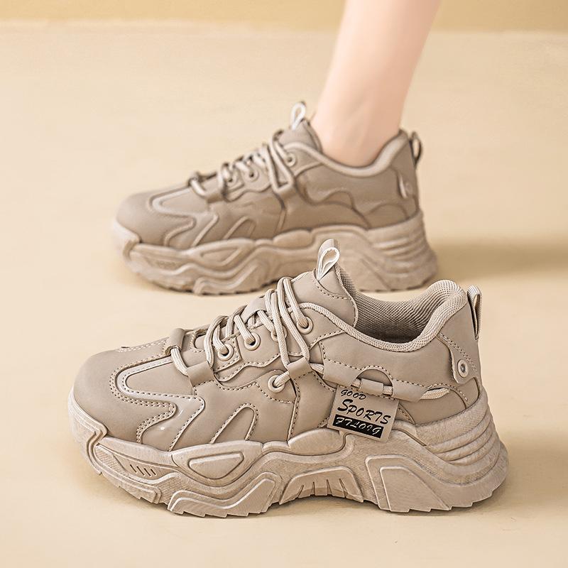 Korean version of the new dad shoes women's 2025 spring student versatile sports shoes women's casual thick-soled heightening shoes women's shoes