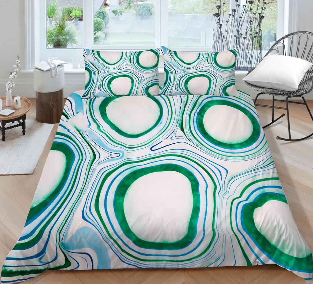 Marble 3D Digital Printing Quilt Cover Pillowcase Two Three Piece Set Polyester