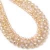 Perline di Cristallo Sfaccettate da 4 6 8mm Vetro Bianco Semi Ambra Perline Distanziatrici Sfuse Per la Realizzazione di Gioielli Braccialetti Fai-da-te Accessori per Collane