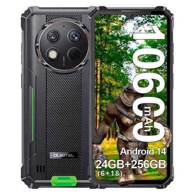 OUKITEL G1 Telefon Przenośny Odporny 24GB+256GB 6,52" 10600mAh Smartfon Wytrzymały Kamera 48MP Dual SIM 4G NFC/GPS/IP68 Czarny