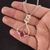 Round Pink Tourmaline Stone Birthday Gift Artisan New Pendant Jewelry 925 Silver PP-40-12