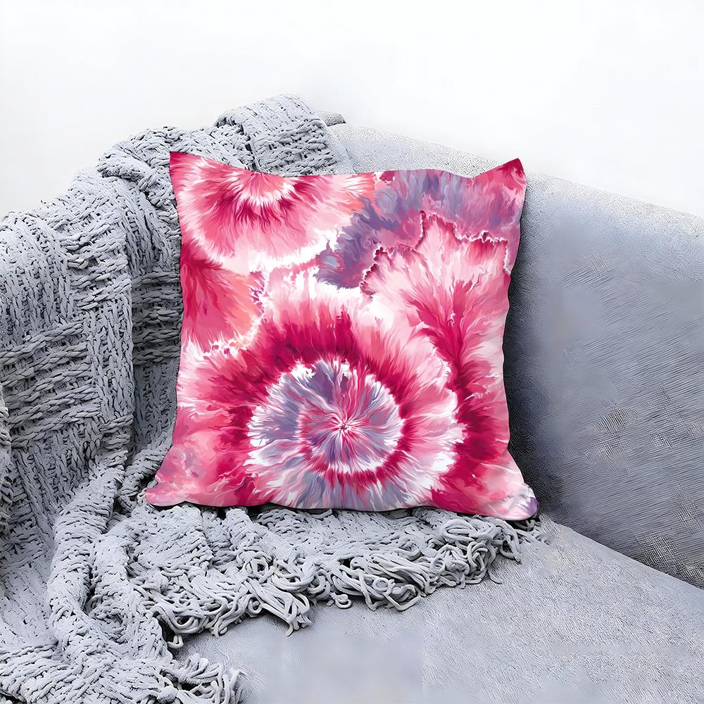 Casual Tie Dye Pattern Design Cushion Cover Premium Comfort Reversible Pillow Cove In One Design for Any Room Car Interior