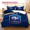 French Football Federation  Pattern Bedding Quilt Set  Home Decoration  Gift (1 * Duvet Cover + 2 * Pillowcase  Without Core)