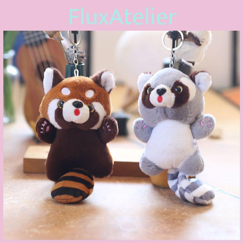 Adorable Cute Plush Raccoon Keychain Pendant Soft Stuffed Toy For Bags And Accessories